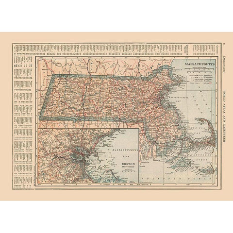 Massachusetts - Reynold 1921 White Modern Wood Framed Art Print by Reynold