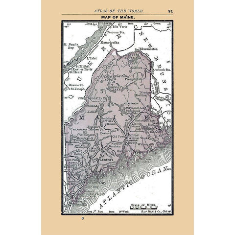 Maine - Alden 1886 Gold Ornate Wood Framed Art Print with Double Matting by Alden