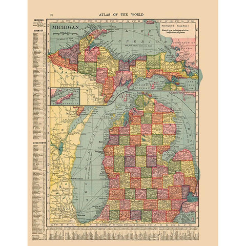 Michigan - Hammond 1910 Black Modern Wood Framed Art Print with Double Matting by Hammond