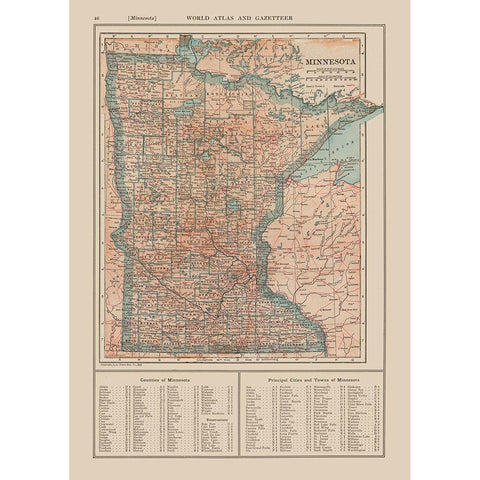 Minnesota - Reynold 1921 White Modern Wood Framed Art Print by Reynold