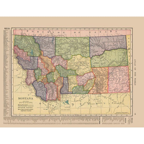 Montana - Hammond 1910 Black Modern Wood Framed Art Print with Double Matting by Hammond