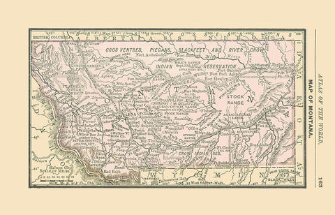 Montana - Alden 1886 Black Ornate Wood Framed Art Print with Double Matting by Alden