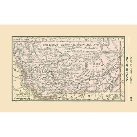Montana - Alden 1886 Black Modern Wood Framed Art Print by Alden