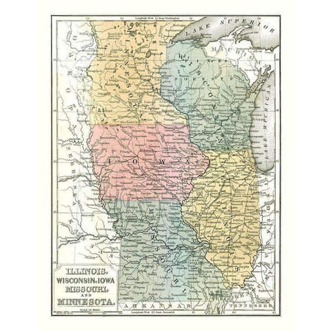 North Midwest - Mitchell 1869 White Modern Wood Framed Art Print by Mitchell