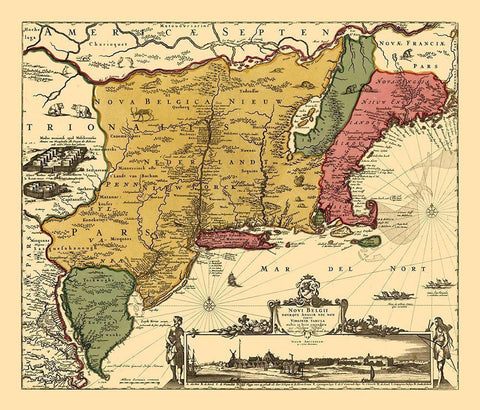 New Belgium - United States - Visscher White Modern Wood Framed Art Print with Double Matting by Visscher