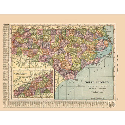 North Carolina - Hammond 1910 White Modern Wood Framed Art Print by Hammond