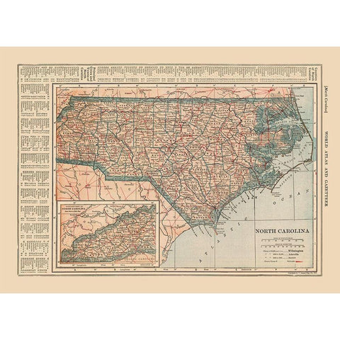 North Carolina - Reynold 1921 White Modern Wood Framed Art Print by Reynold