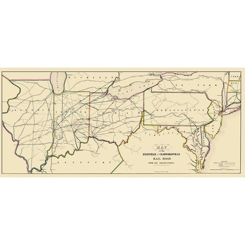 Evansville and Crawfordsville Railroad 1850 Black Modern Wood Framed Art Print by Lellan