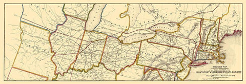 Logansport and Northern Indiana Railroad 1854 Black Ornate Wood Framed Art Print with Double Matting by McLellan