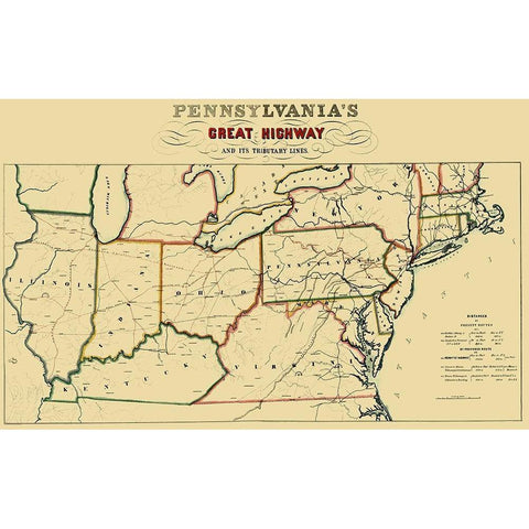 Sunbury and Erie Railroad - Kollner 1850 Black Modern Wood Framed Art Print with Double Matting by Kollner