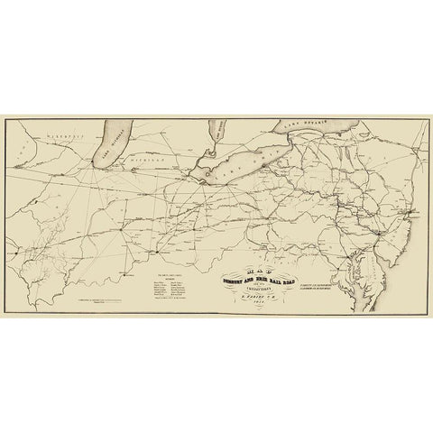 Sunbury and Erie Railroad - McLaughlin 1854 White Modern Wood Framed Art Print by McLaughlin