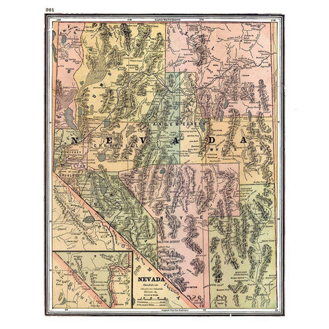 Nevada - Johnson 1888 White Modern Wood Framed Art Print by Johnson