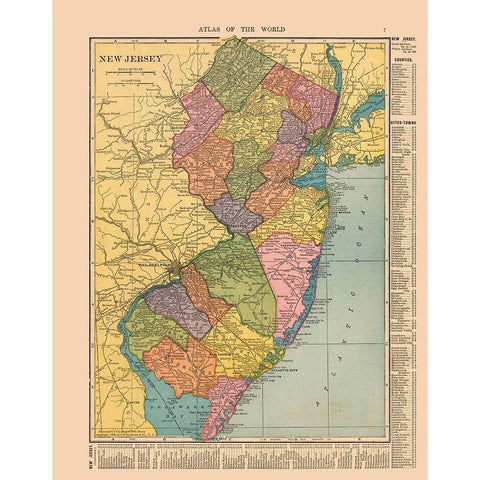 New Jersey - Hammond 1910 White Modern Wood Framed Art Print by Hammond