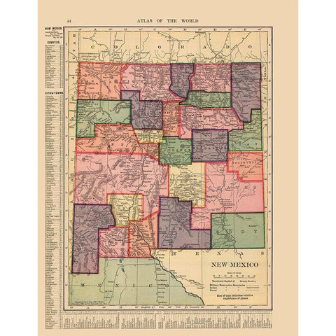 New Mexico - Hammond 1910 White Modern Wood Framed Art Print by Hammond