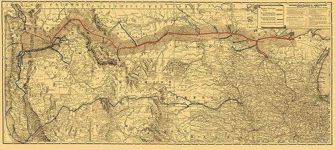 Northern Pacific Railroad - Rand McNally 1882 White Modern Wood Framed Art Print with Double Matting by Rand McNally