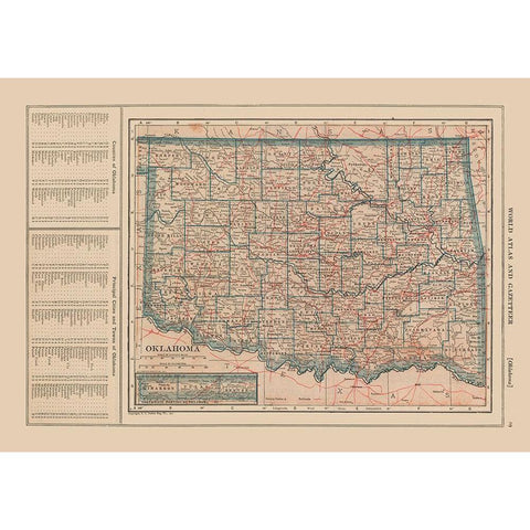 Oklahoma - Reynold 1921 White Modern Wood Framed Art Print by Reynold