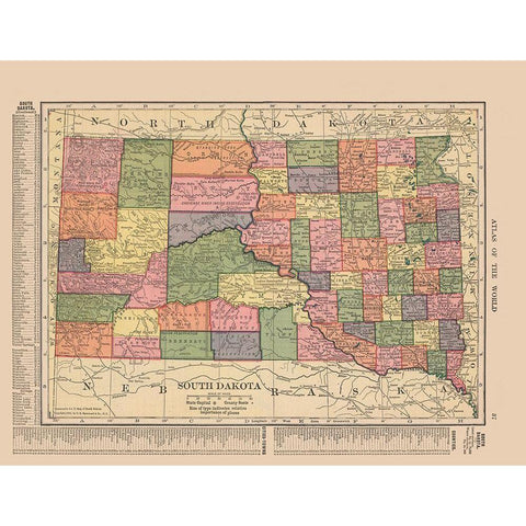 South Dakota - Hammond 1910 Black Modern Wood Framed Art Print with Double Matting by Hammond