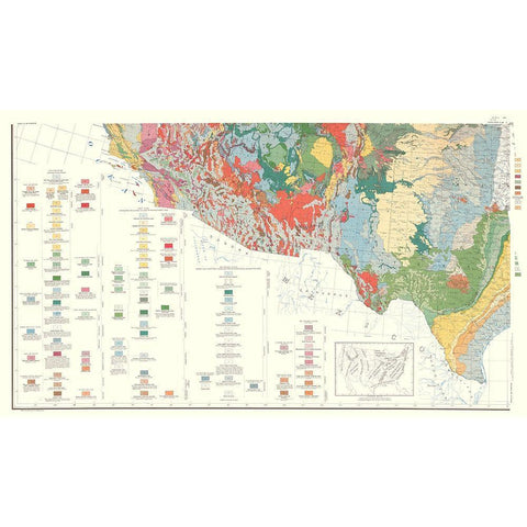 Southwest United States - USGS 1960 White Modern Wood Framed Art Print by USGS