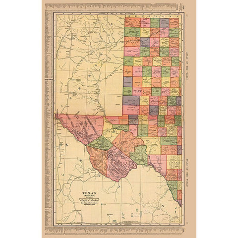 West Texas - Hammond 1910 Black Modern Wood Framed Art Print with Double Matting by Hammond