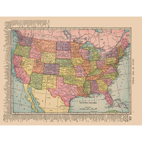 United States - Hammond 1910 White Modern Wood Framed Art Print by Hammond