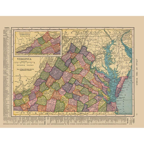 Virginia - Hammond 1910 Black Modern Wood Framed Art Print with Double Matting by Hammond