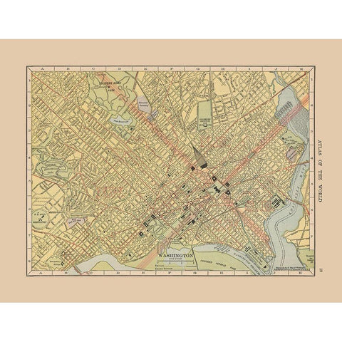 Washington DC - Hammond 1910 Black Modern Wood Framed Art Print with Double Matting by Hammond