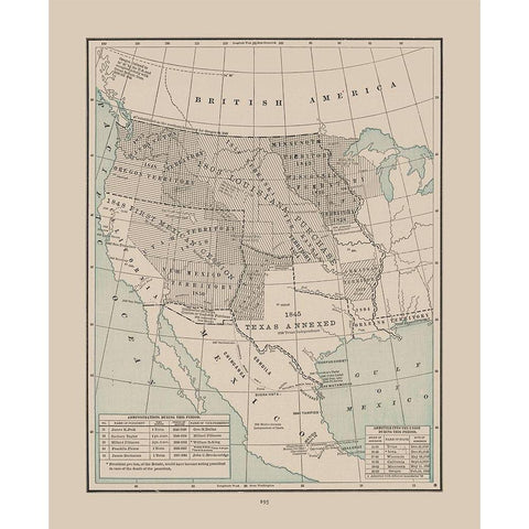 Western Territories - Cram 1892 Black Modern Wood Framed Art Print with Double Matting by Cram