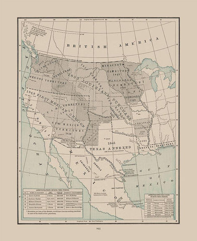 Western Territories - Cram 1892 Black Ornate Wood Framed Art Print with Double Matting by Cram