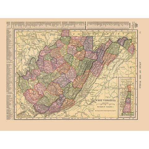 West Virginia - Hammond 1910 White Modern Wood Framed Art Print by Hammond