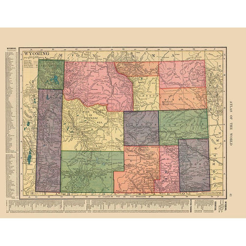 Wyoming - Hammond 1910 White Modern Wood Framed Art Print by Hammond