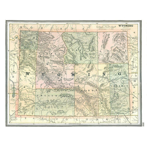 Wyoming - Johnson 1888 White Modern Wood Framed Art Print by Johnson