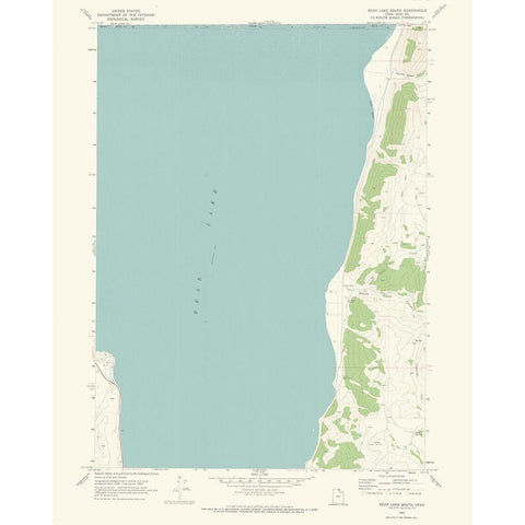 South Bear Lake Utah Quad - USGS 1969 White Modern Wood Framed Art Print by USGS