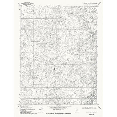 North East Big Pack Mountain Utah Quad - USGS 1968 White Modern Wood Framed Art Print by USGS