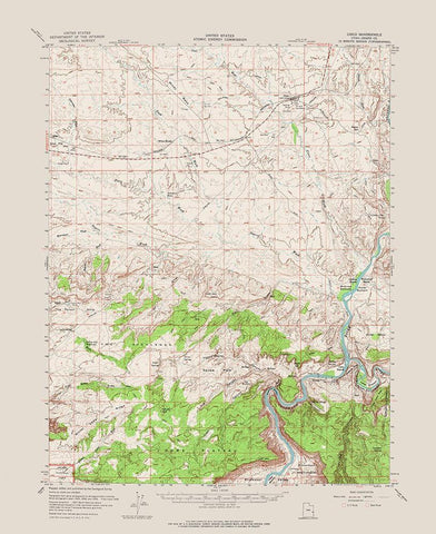 Cisco Utah Quad - USGS 1958 White Modern Wood Framed Art Print with Double Matting by USGS