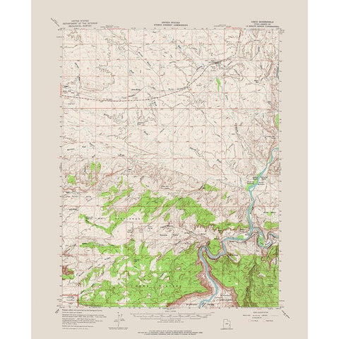 Cisco Utah Quad - USGS 1958 Gold Ornate Wood Framed Art Print with Double Matting by USGS