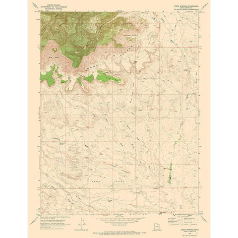 Cisco Springs Utah Quad - USGS 1970 Gold Ornate Wood Framed Art Print with Double Matting by USGS