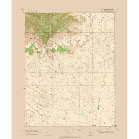 Cisco Springs Utah Quad - USGS 1970 Black Modern Wood Framed Art Print with Double Matting by USGS