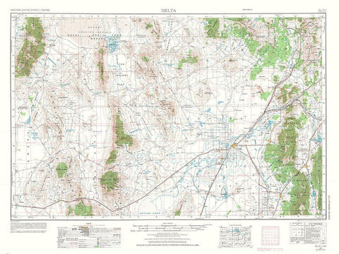 Delta Utah Quad - USGS 1953 Black Ornate Wood Framed Art Print with Double Matting by USGS