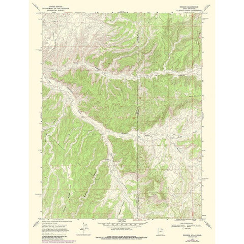 Dragon Utah Quad - USGS 1968 Gold Ornate Wood Framed Art Print with Double Matting by USGS