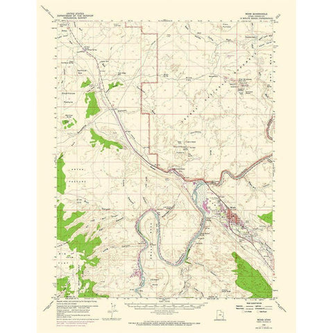 Moab Utah Quad - USGS 1959 Gold Ornate Wood Framed Art Print with Double Matting by USGS