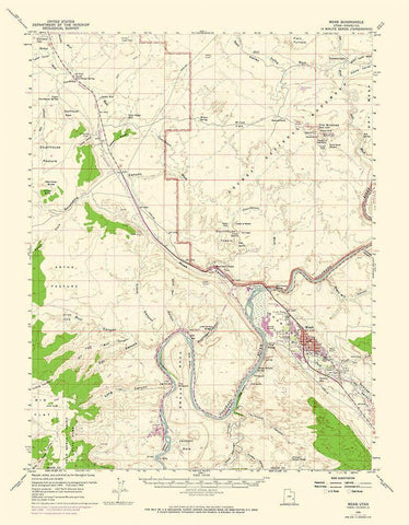 Moab Utah Quad - USGS 1959 White Modern Wood Framed Art Print with Double Matting by USGS