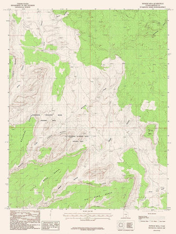 Pioneer Mesa Utah Quad - USGS 1987 White Modern Wood Framed Art Print with Double Matting by USGS