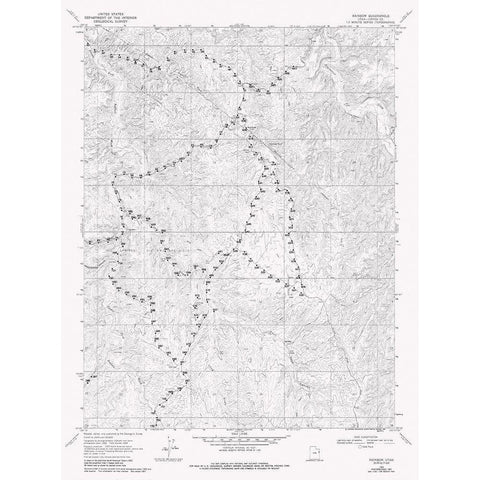 Rainbow Utah Quad - USGS 1968 Black Modern Wood Framed Art Print with Double Matting by USGS