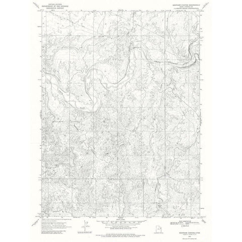 Southam Canyon Utah Quad - USGS 1968 White Modern Wood Framed Art Print by USGS