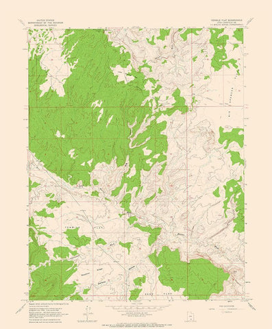 Tenmile Flat Utah Quad - USGS 1964 White Modern Wood Framed Art Print with Double Matting by USGS
