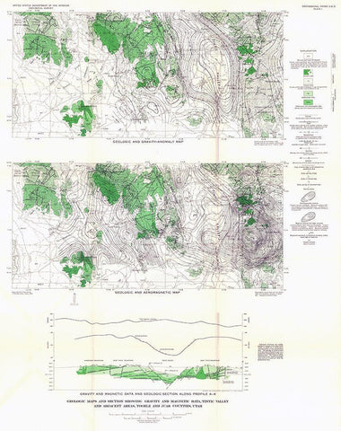 Tintic Valley Aeromagnetic Utah - USGS 1962 White Modern Wood Framed Art Print with Double Matting by USGS