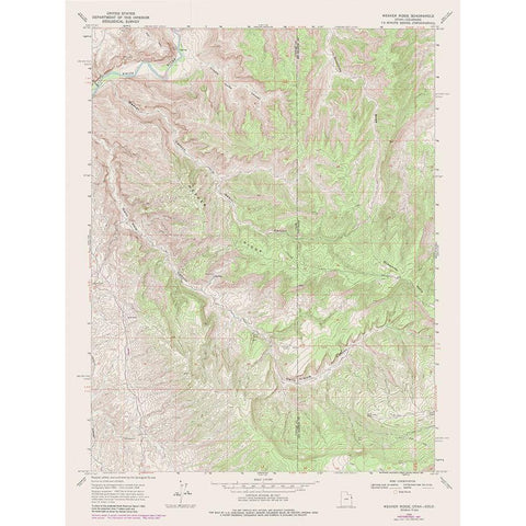 Weaver Ridge Utah Quad - USGS 1968 Gold Ornate Wood Framed Art Print with Double Matting by USGS