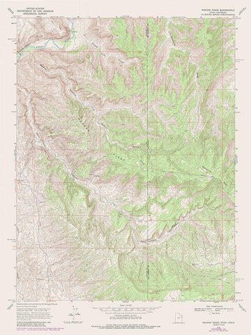 Weaver Ridge Utah Quad - USGS 1968 White Modern Wood Framed Art Print with Double Matting by USGS