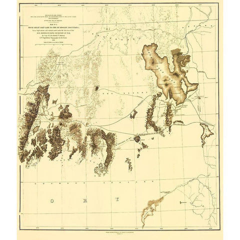Utah Railroad Survey, Map 2 - Siebert 1855 White Modern Wood Framed Art Print by Siebert