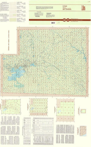 Utah Utah Index Quad - USGS 1996 White Modern Wood Framed Art Print with Double Matting by USGS